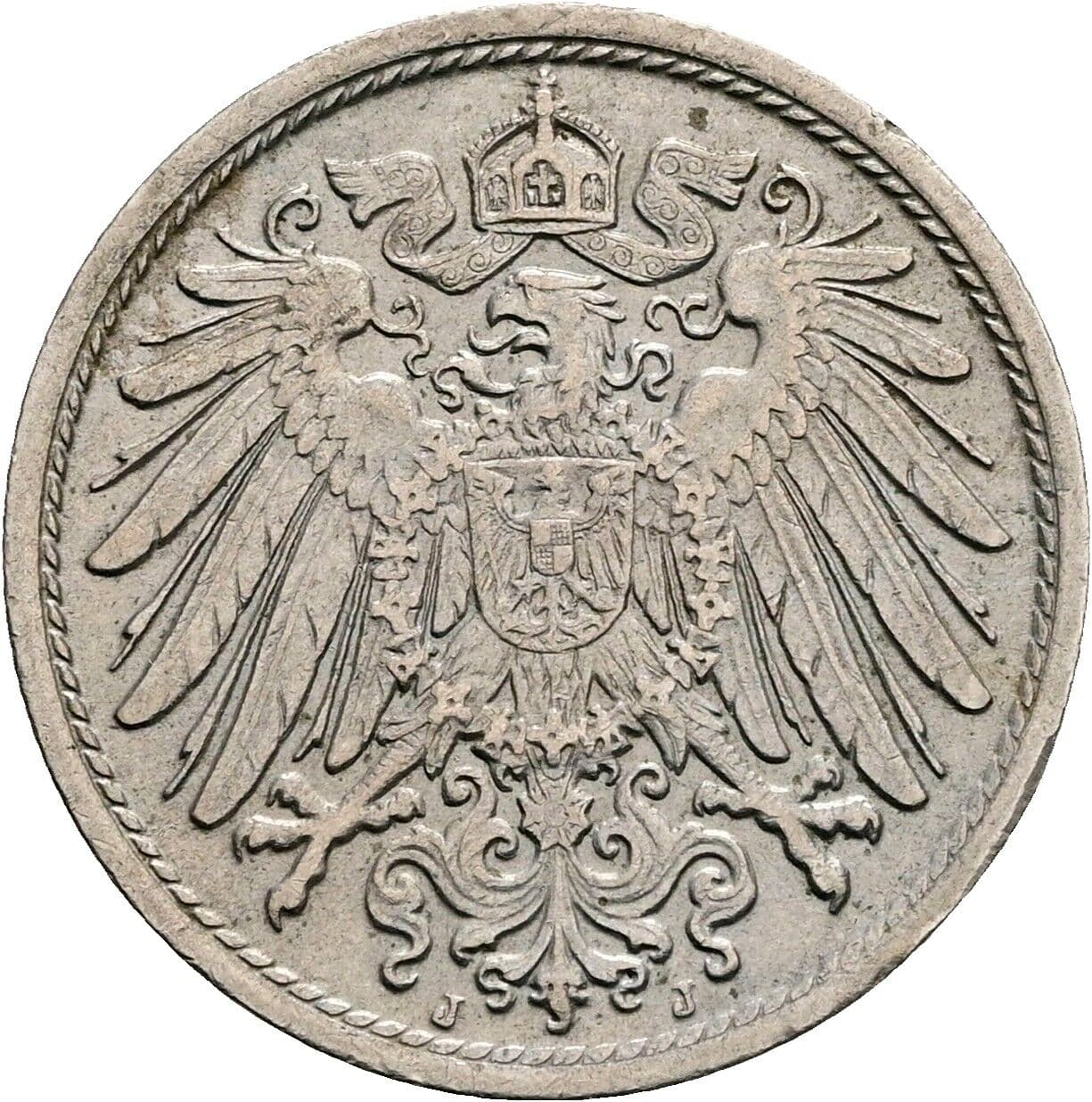 10 Pfennig 1913 J – Rückseite