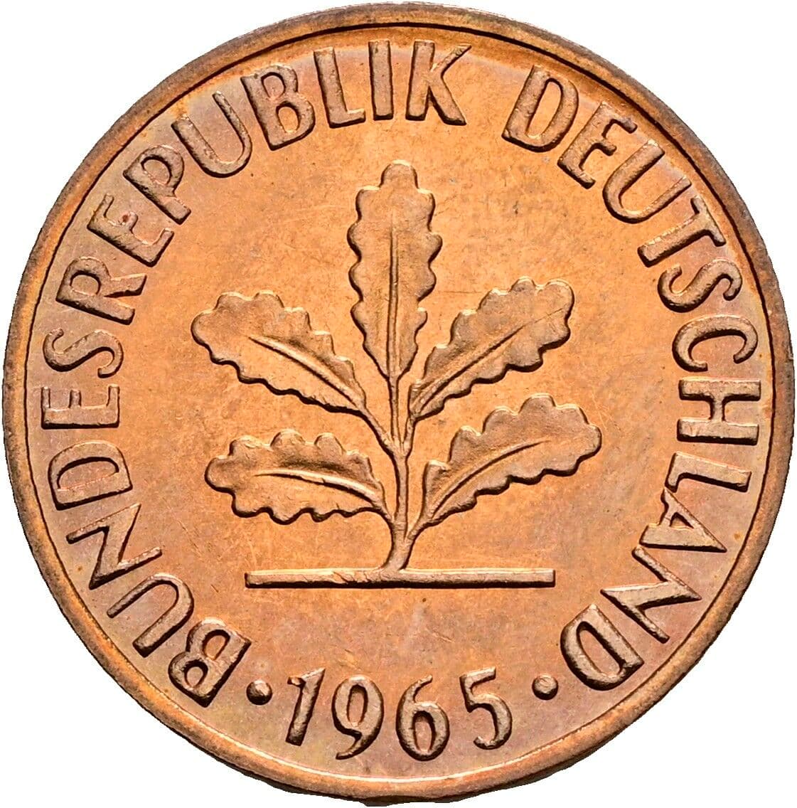 2 Pfennig 1965 G – Rückseite