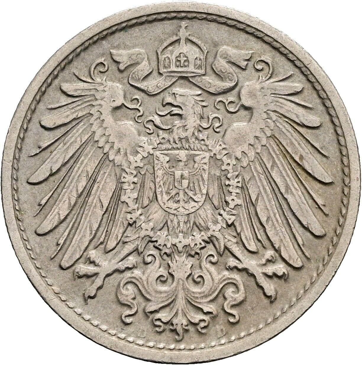 10 Pfennig 1913 D – Rückseite
