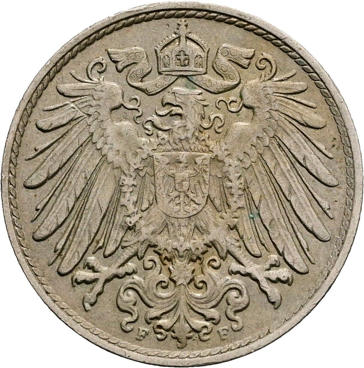 10 Pfennig 1913 F – Rückseite