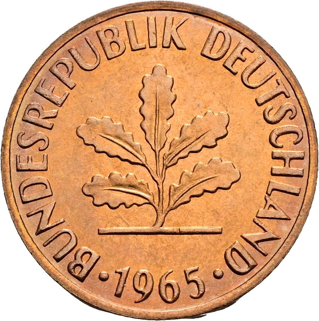 2 Pfennig 1965 G – Rückseite