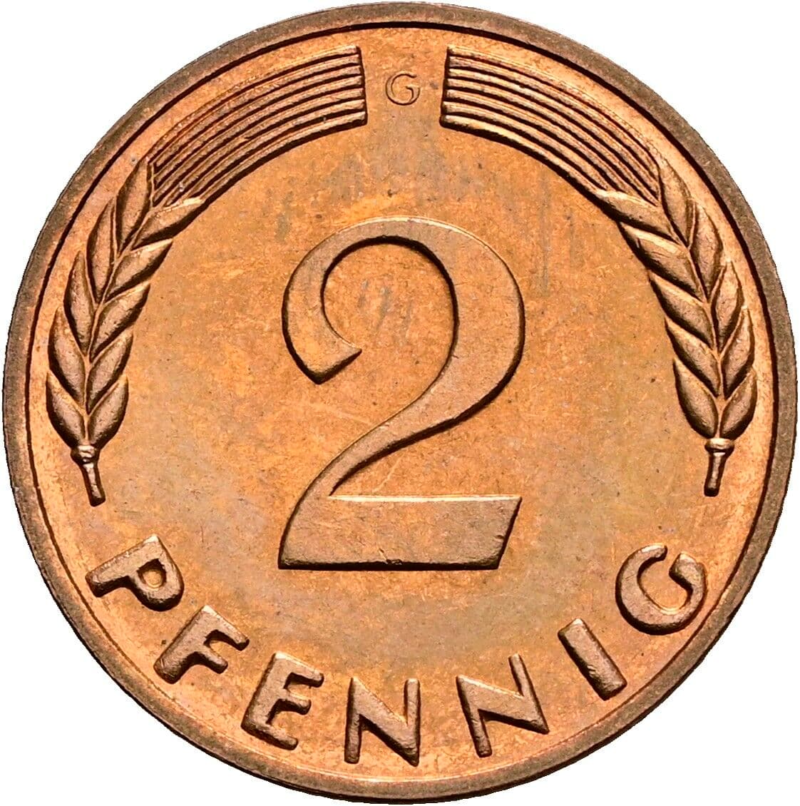 2 Pfennig 1965 G – Vorderseite