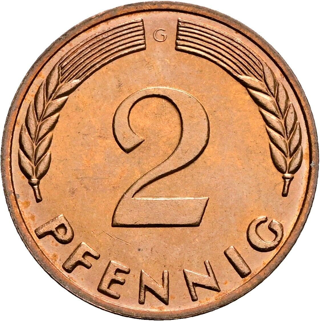 2 Pfennig 1965 G – Vorderseite