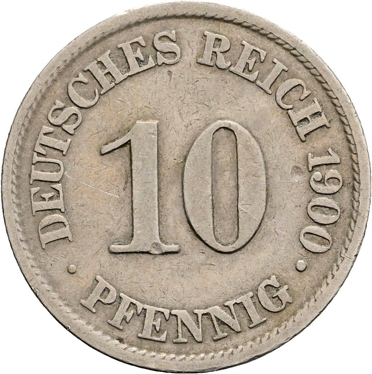 10 Pfennig 1900 A – Vorderseite