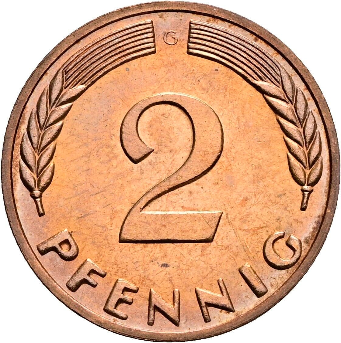 2 Pfennig 1965 G – Vorderseite