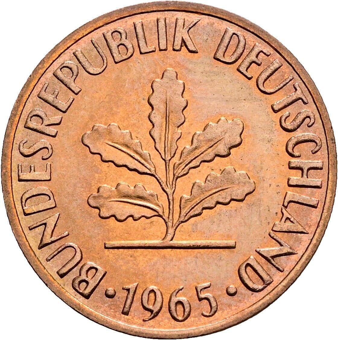2 Pfennig 1965 G – Rückseite