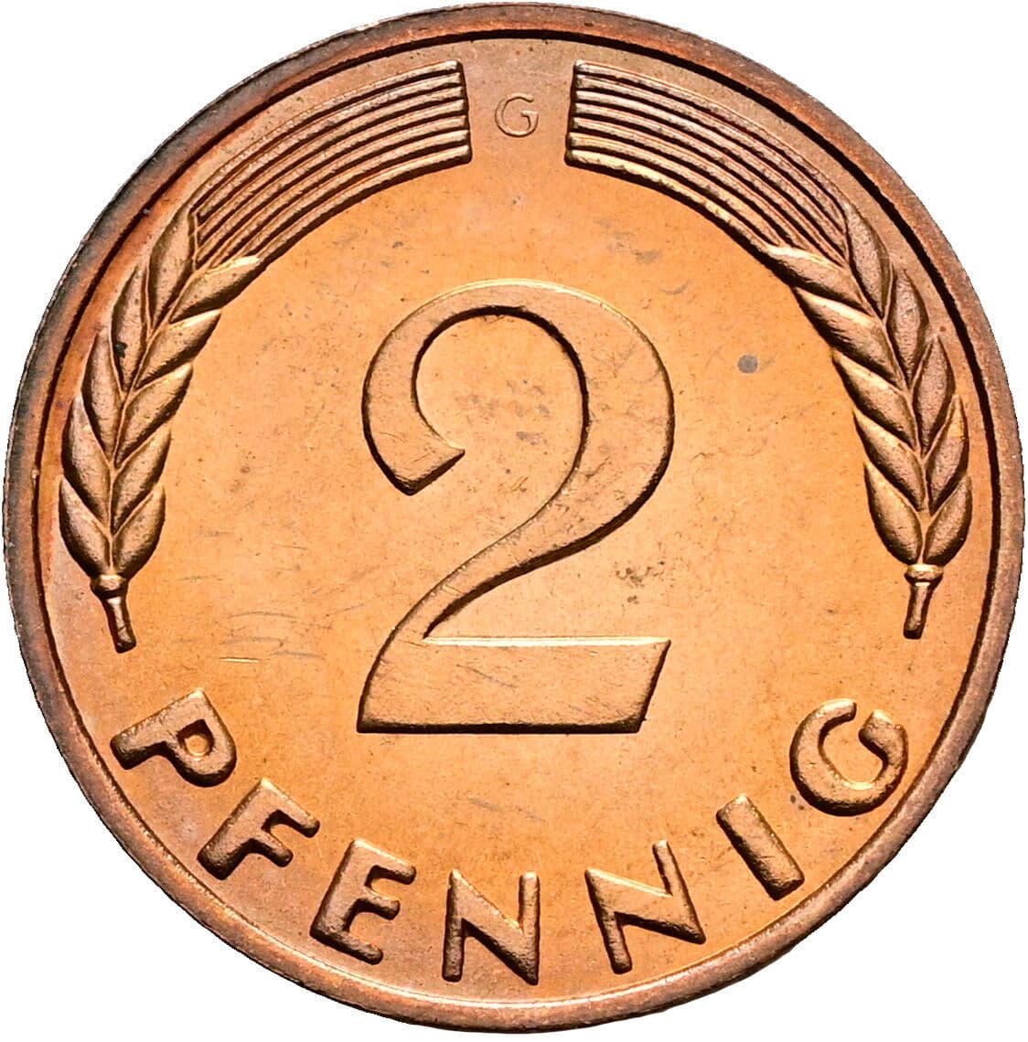 2 Pfennig 1965 G – Vorderseite