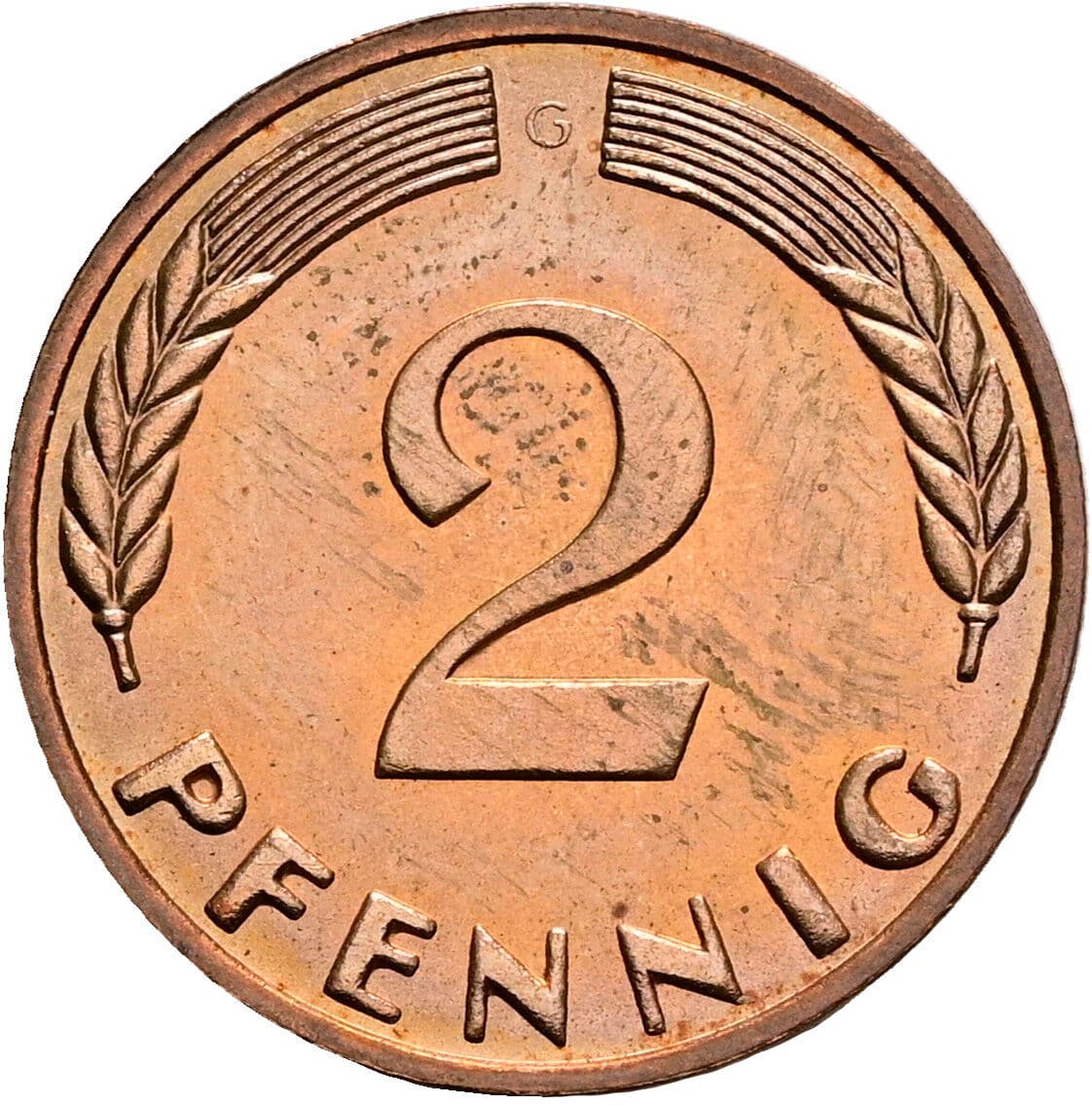 2 Pfennig 1965 G – Vorderseite