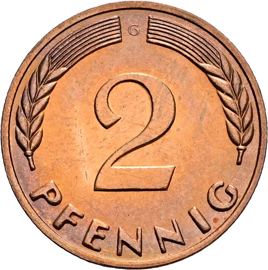 2 Pfennig 1965 G – Vorderseite