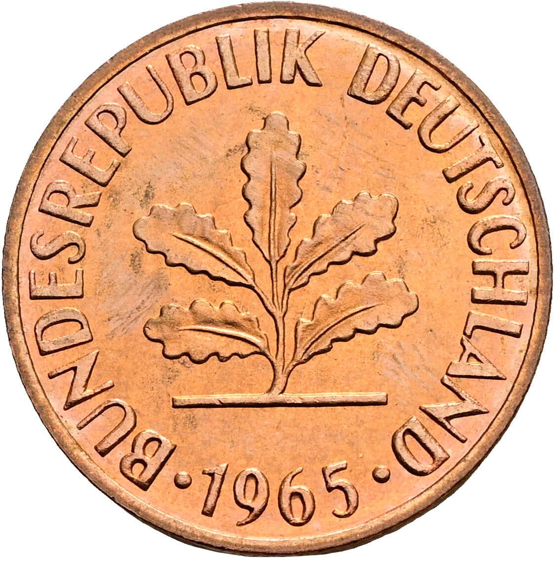 2 Pfennig 1965 G – Rückseite