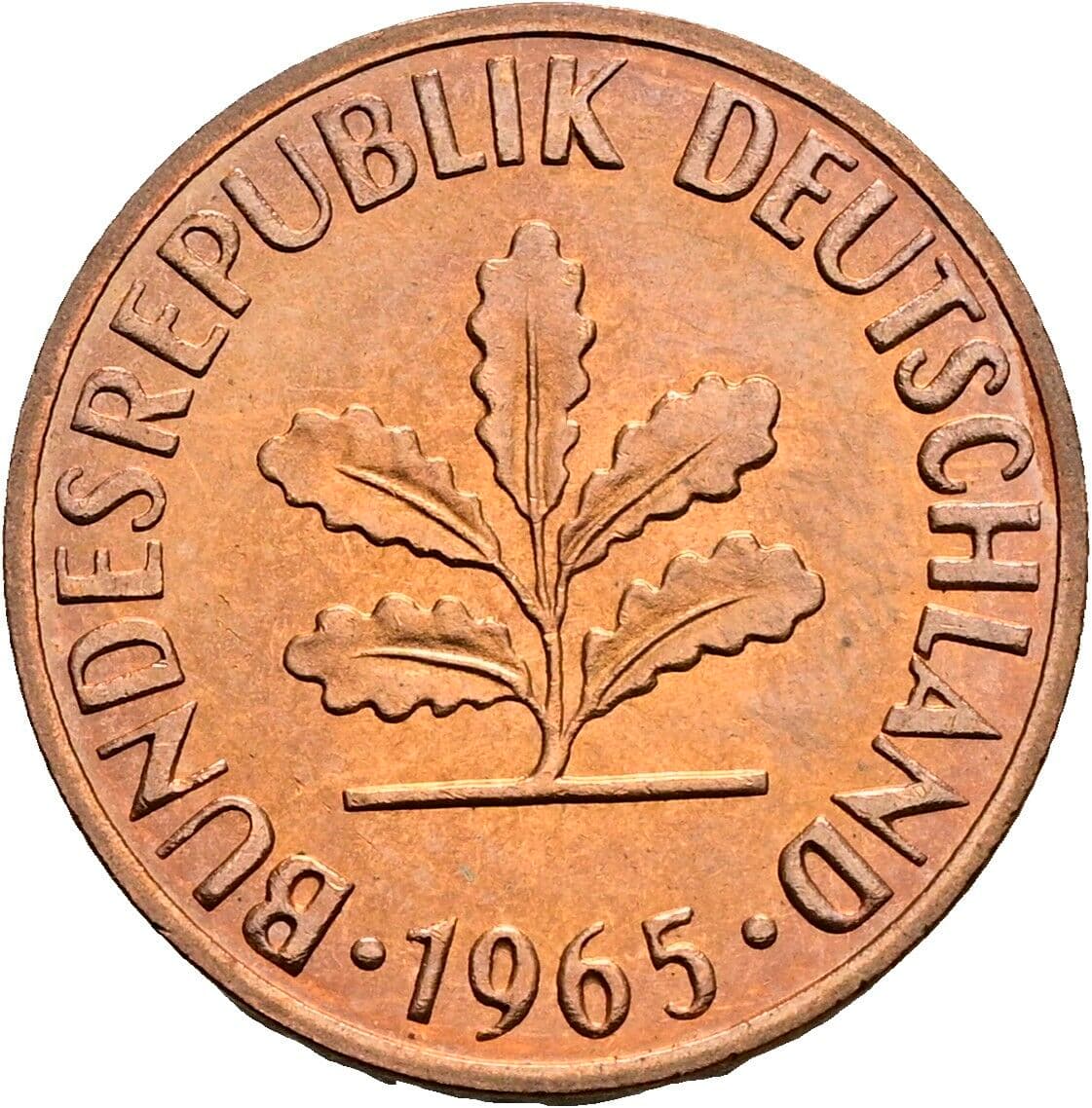 2 Pfennig 1965 G – Rückseite