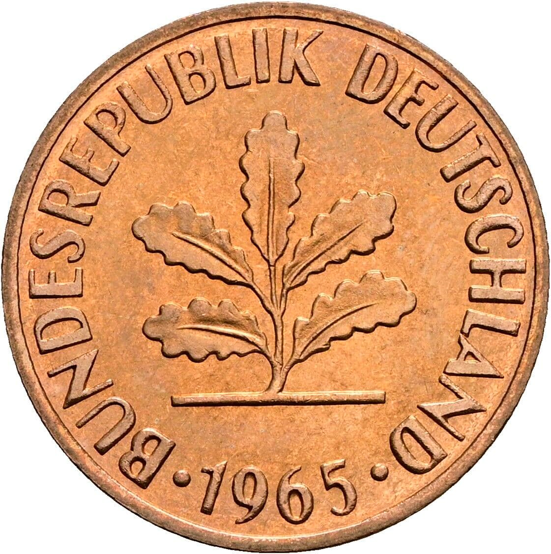2 Pfennig 1965 G – Rückseite