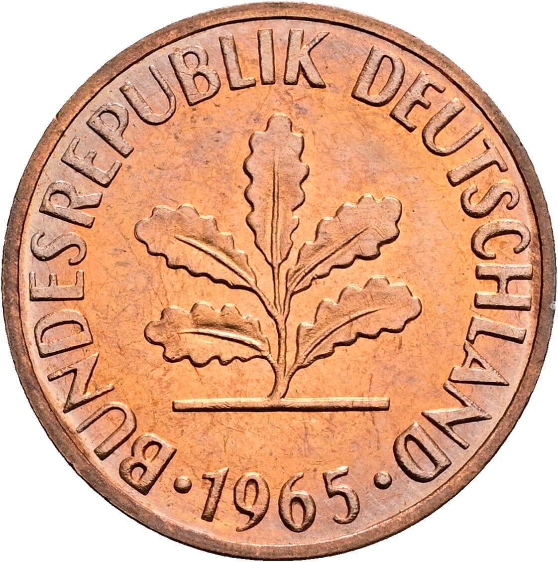 2 Pfennig 1965 G – Rückseite