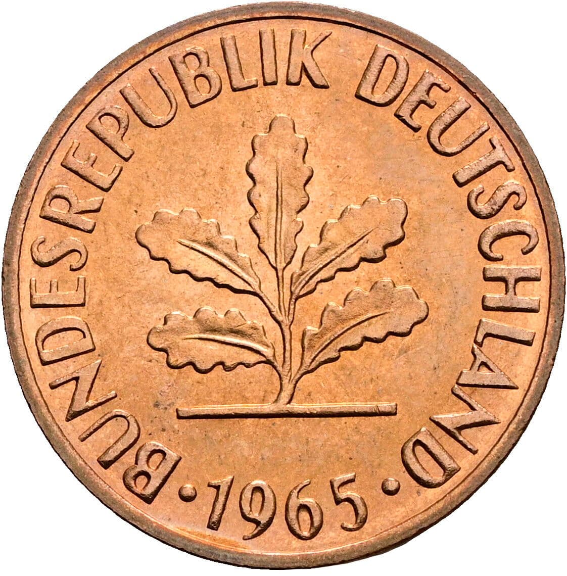 2 Pfennig 1965 G – Rückseite