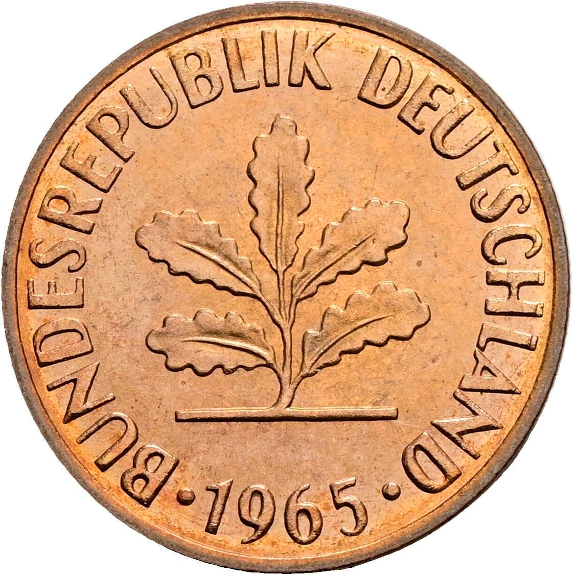 2 Pfennig 1965 G – Rückseite