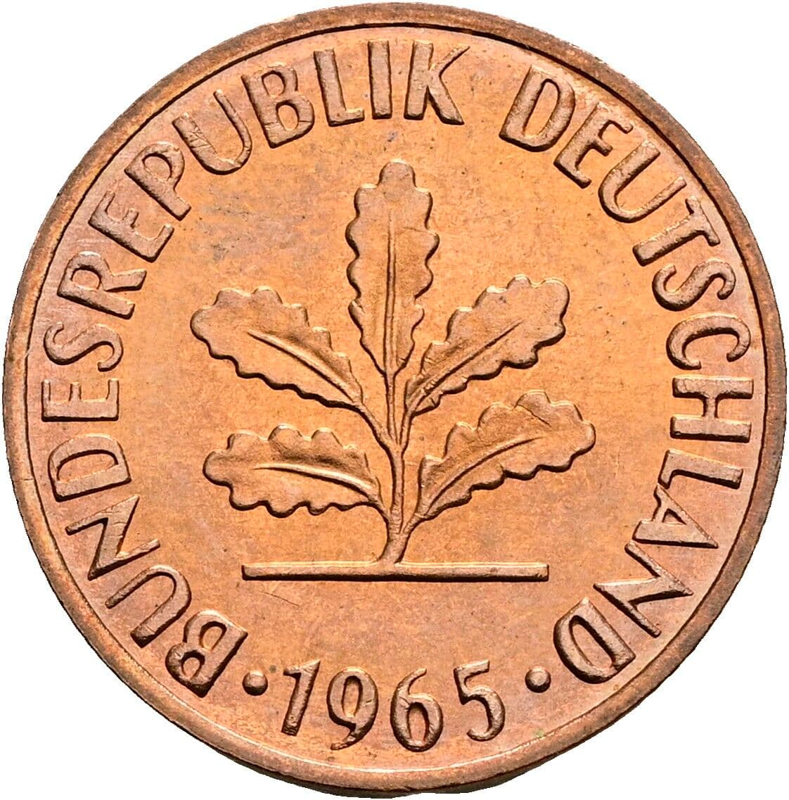 2 Pfennig 1965 G – Rückseite