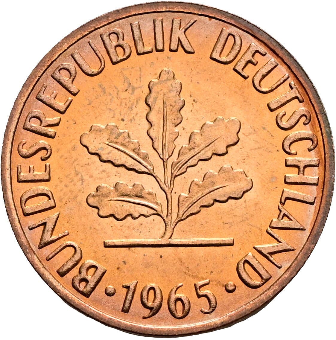 2 Pfennig 1965 G – Rückseite