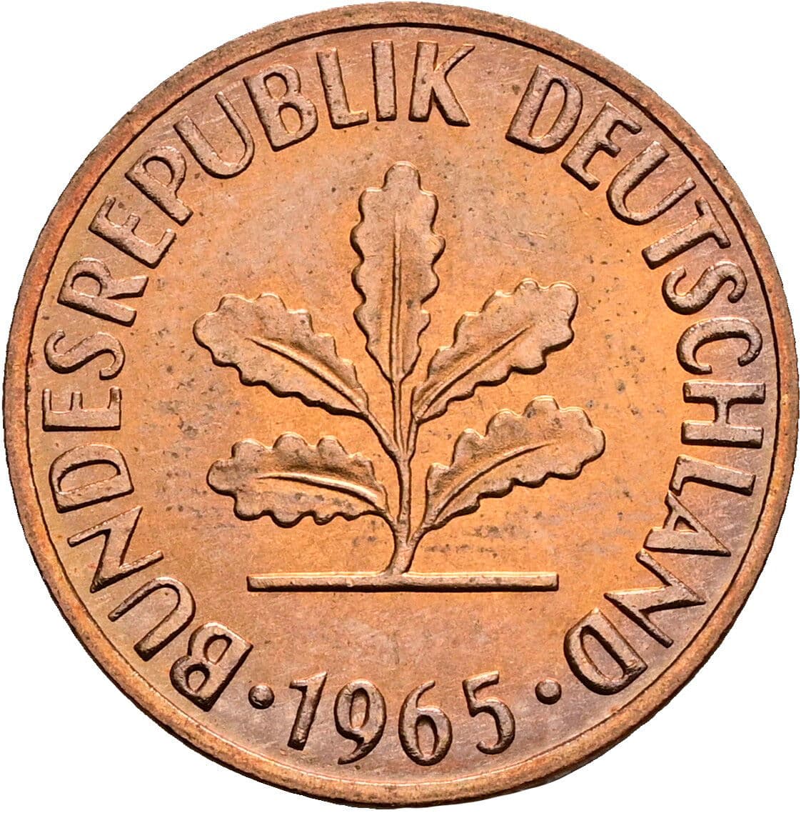 2 Pfennig 1965 G – Rückseite