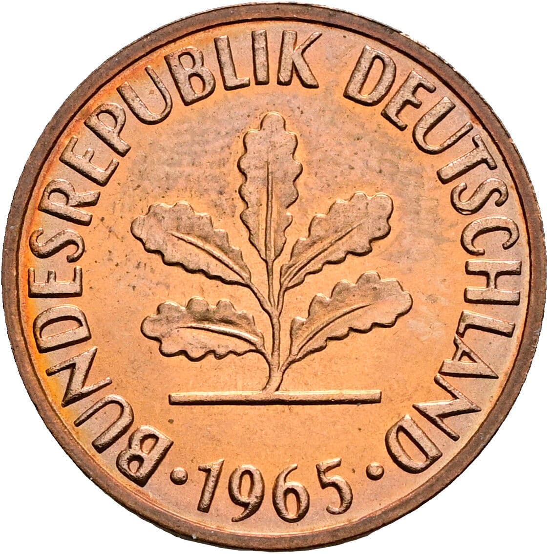 2 Pfennig 1965 G – Rückseite