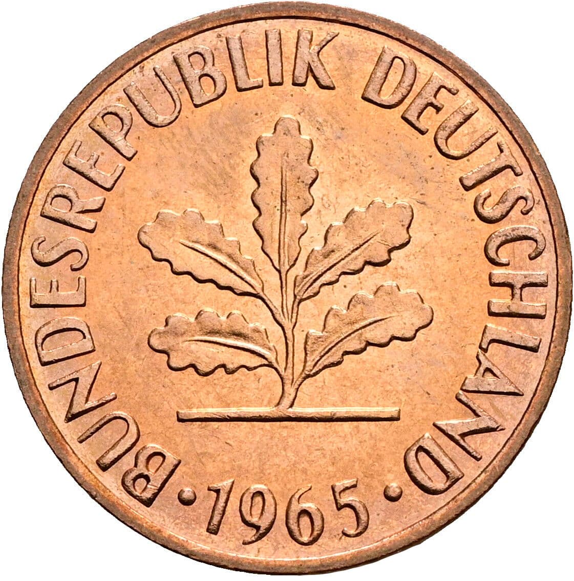 2 Pfennig 1965 G – Rückseite
