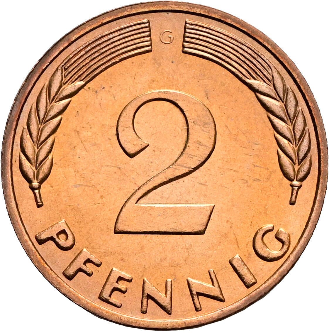 2 Pfennig 1965 G – Vorderseite