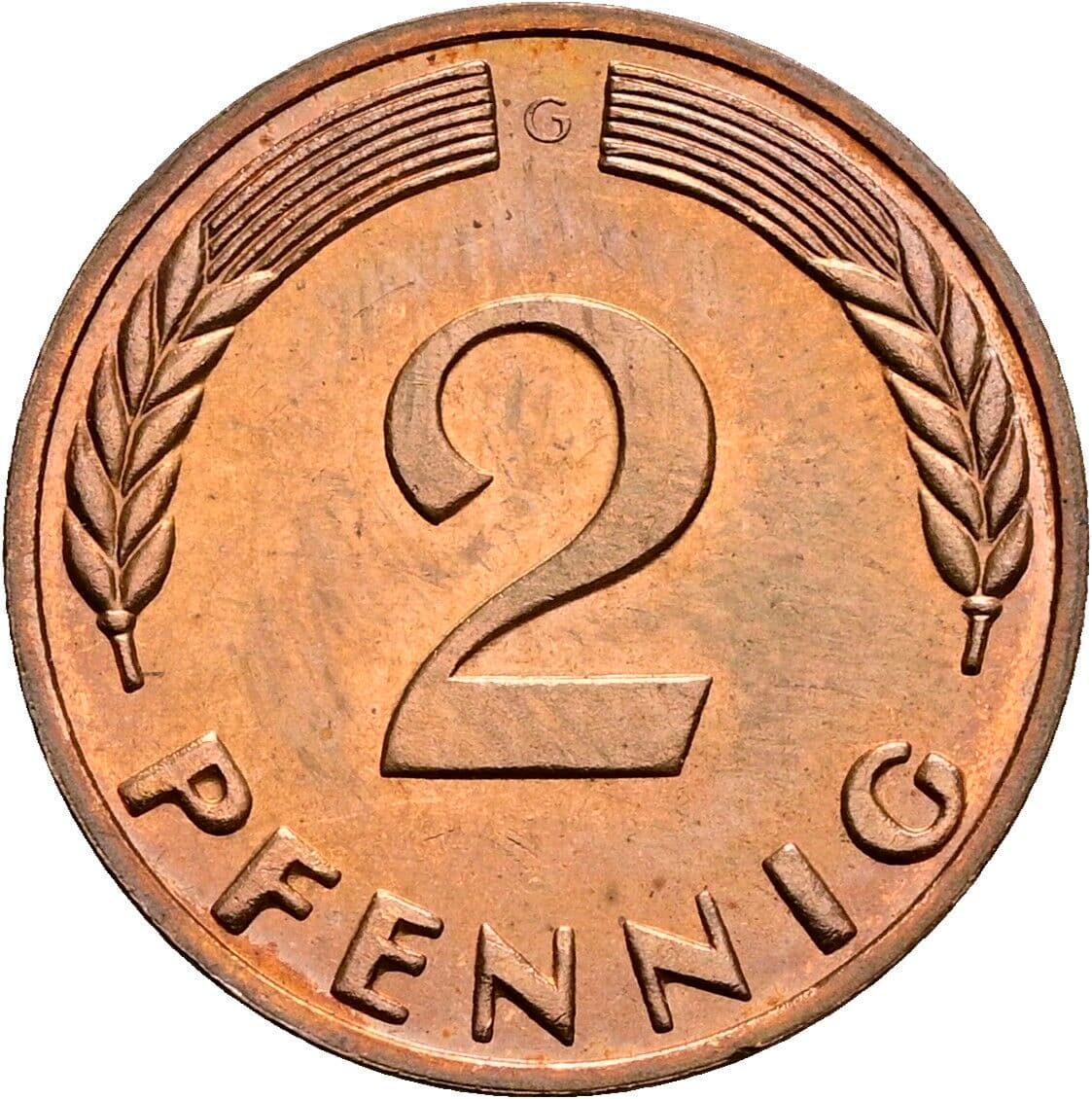 2 Pfennig 1965 G – Vorderseite