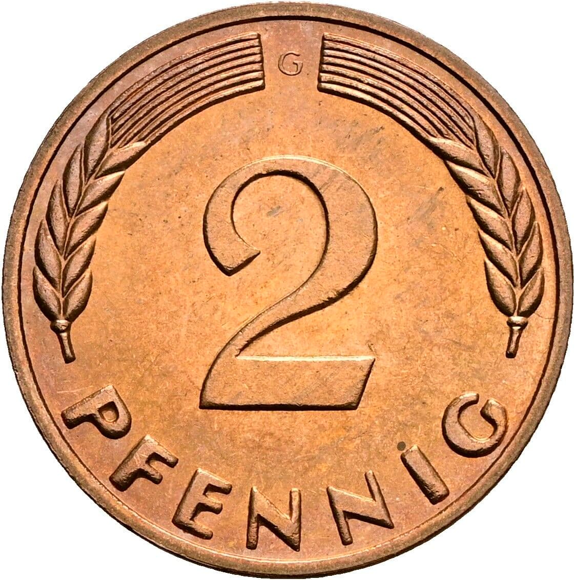 2 Pfennig 1965 G – Vorderseite