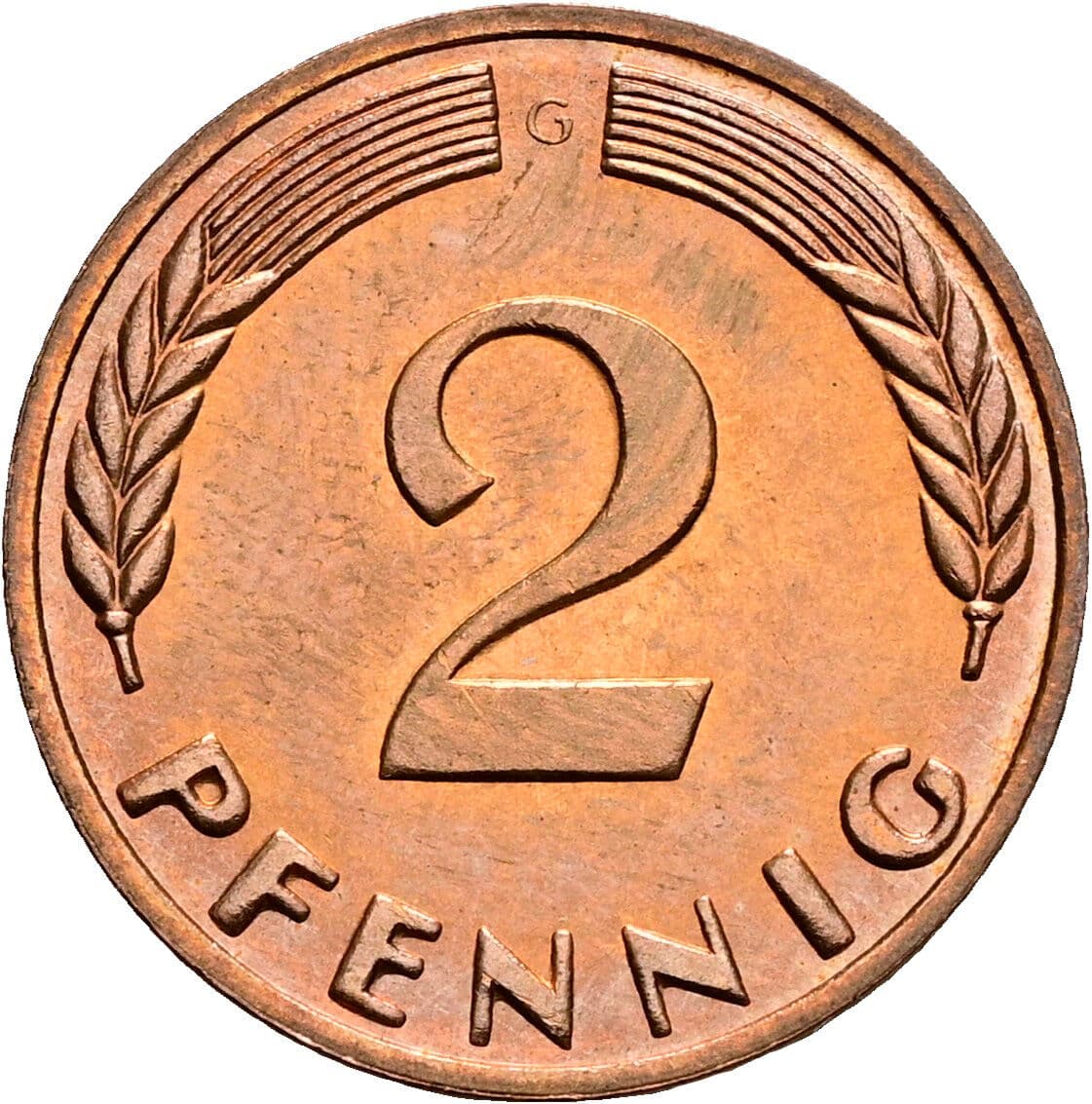 2 Pfennig 1965 G – Vorderseite