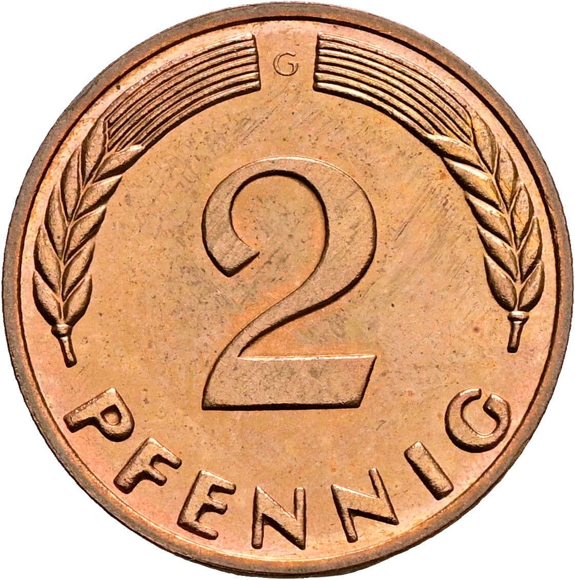 2 Pfennig 1965 G – Vorderseite