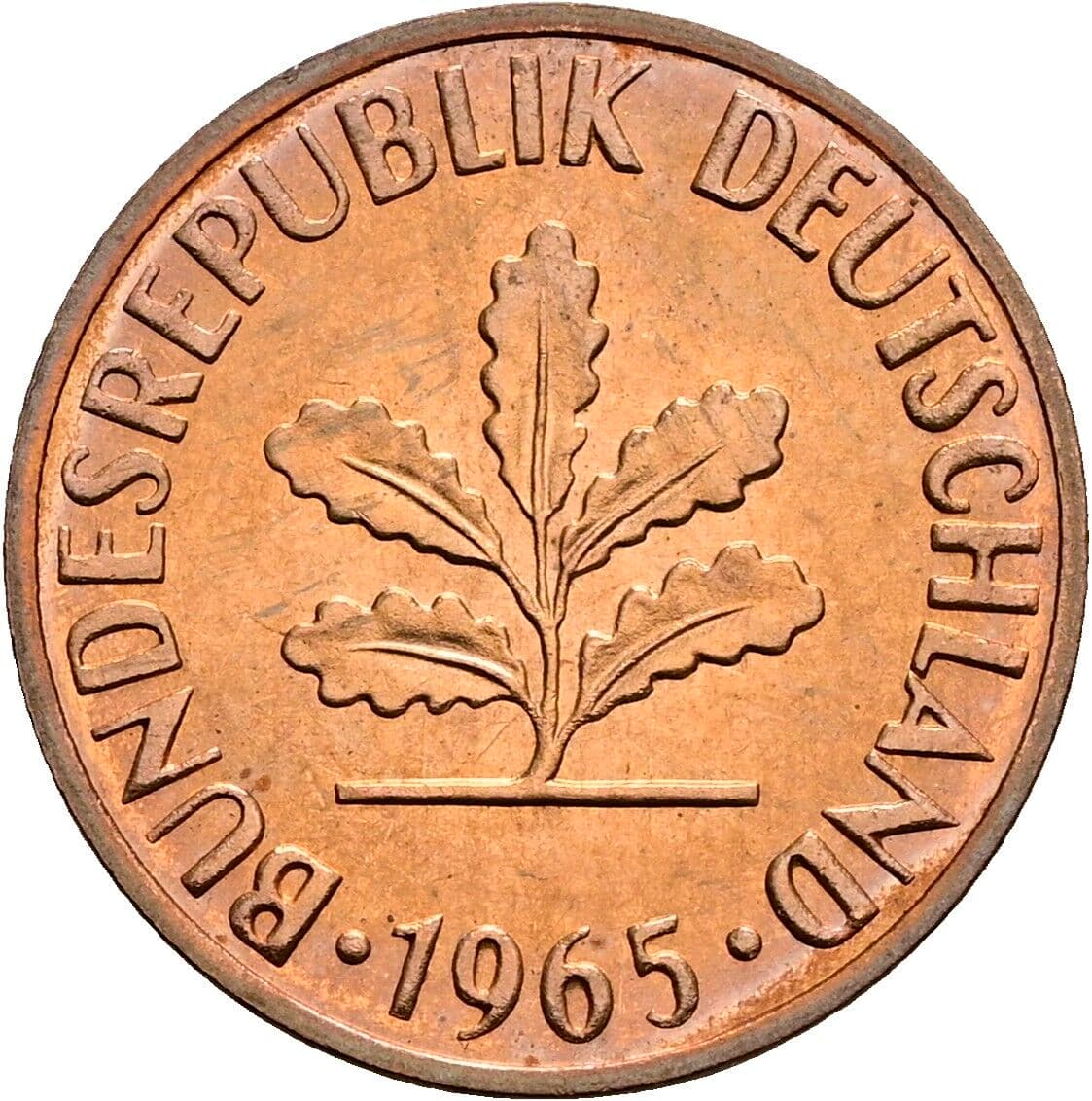 2 Pfennig 1965 G – Rückseite