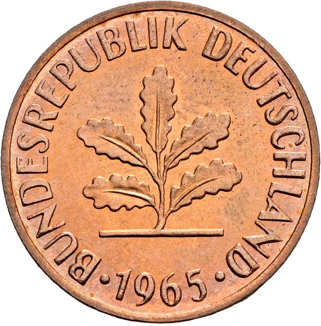 2 Pfennig 1965 G – Rückseite