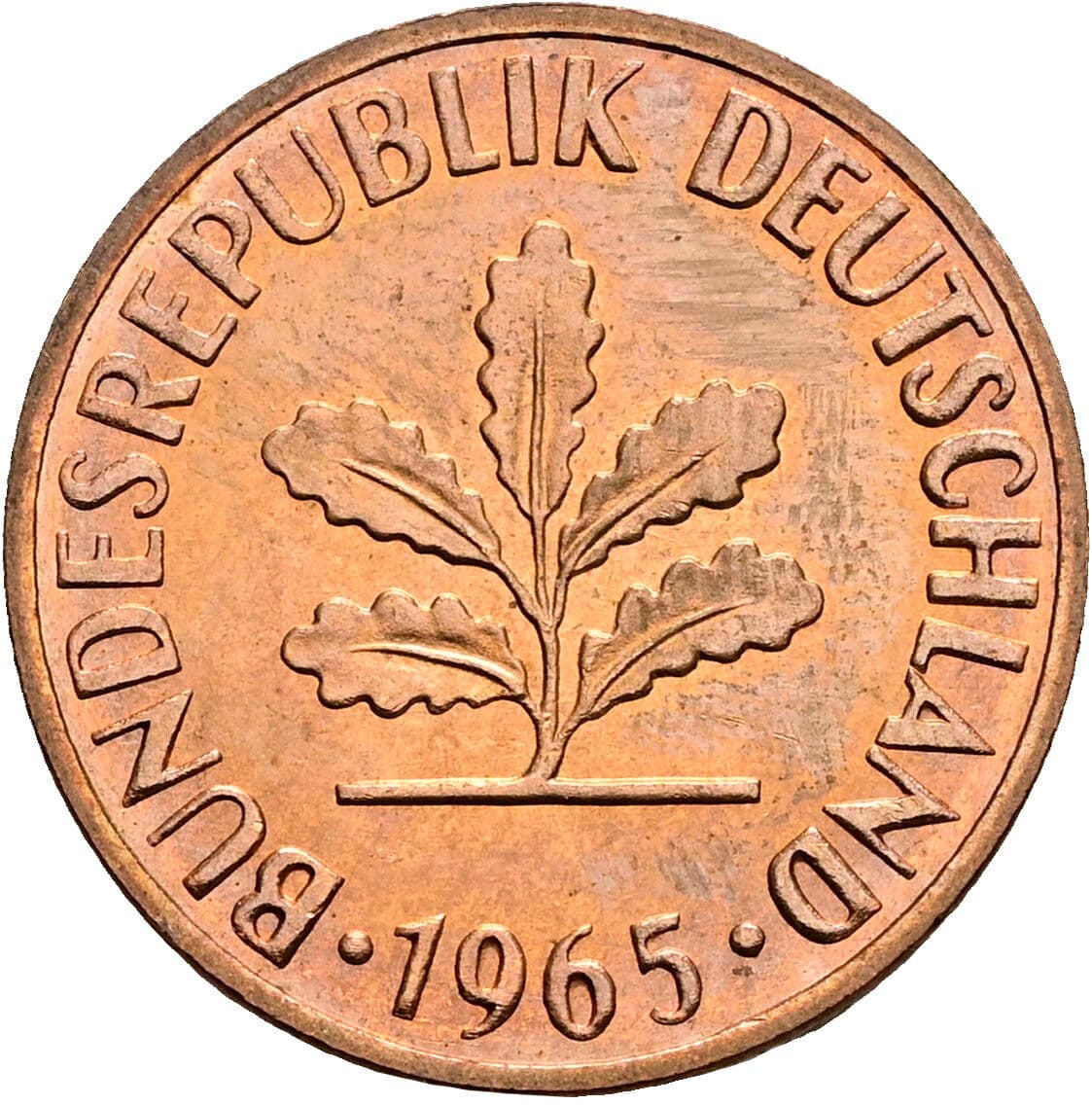 2 Pfennig 1965 G – Rückseite
