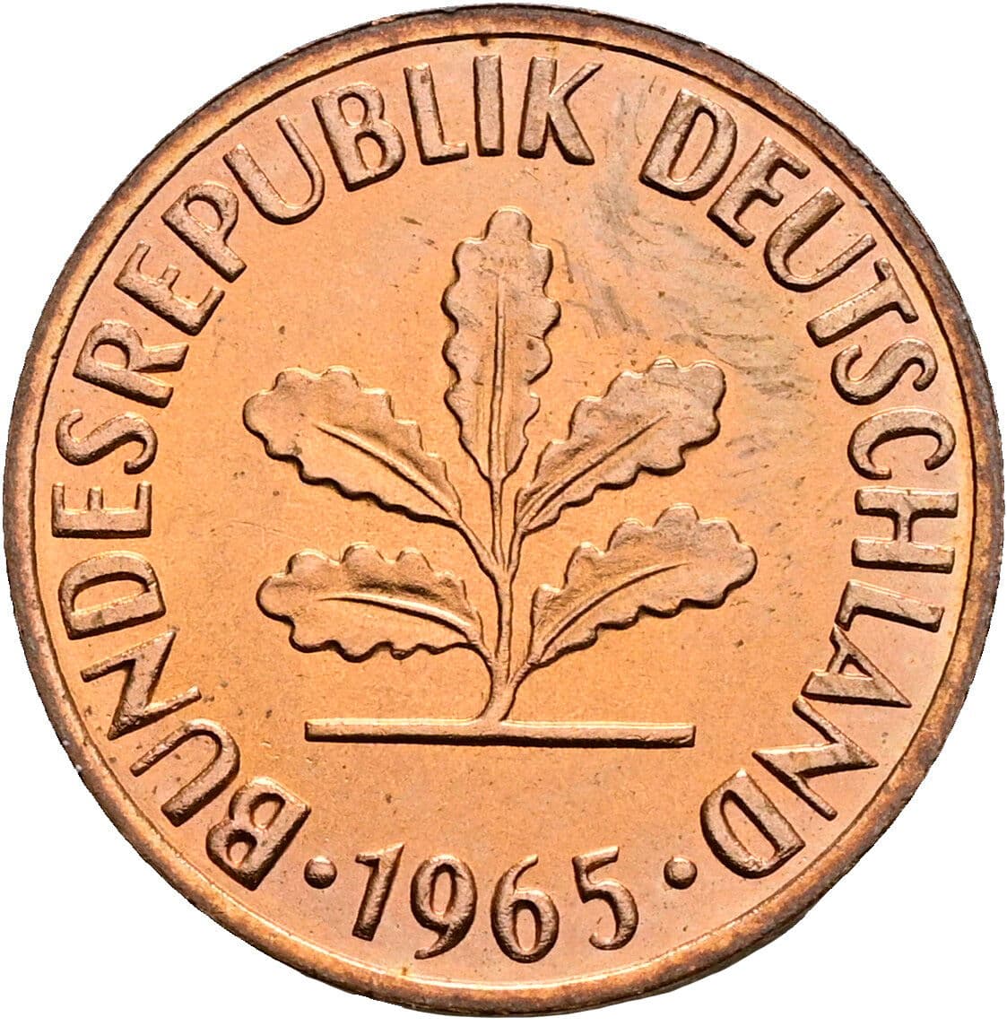 2 Pfennig 1965 G – Rückseite