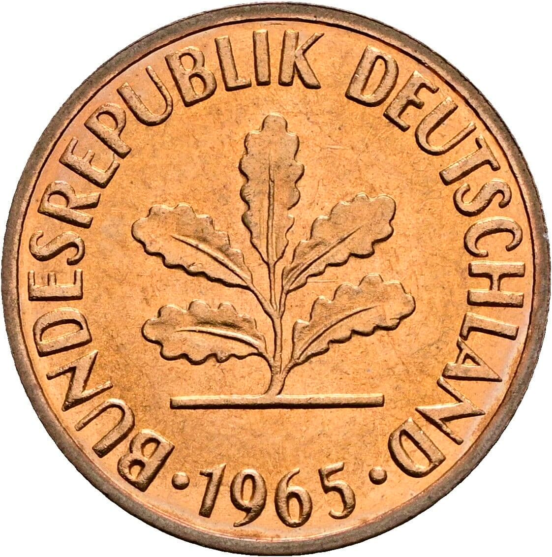 2 Pfennig 1965 G – Rückseite