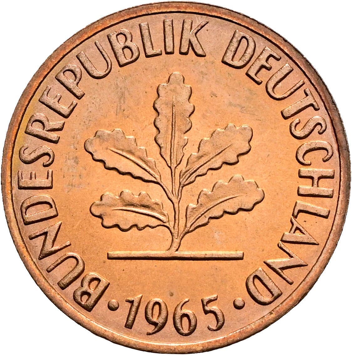 2 Pfennig 1965 G – Rückseite