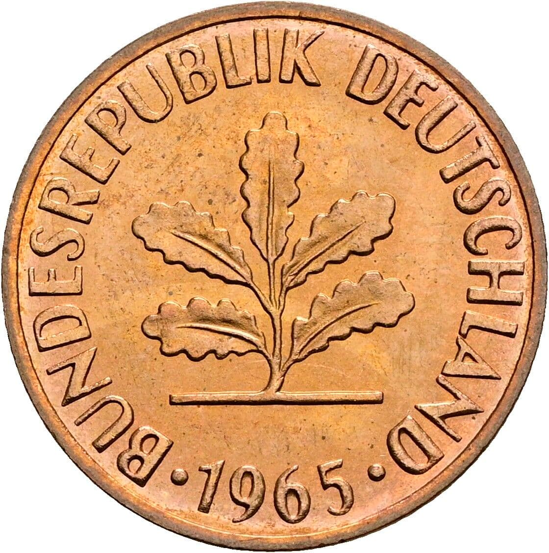2 Pfennig 1965 G – Rückseite