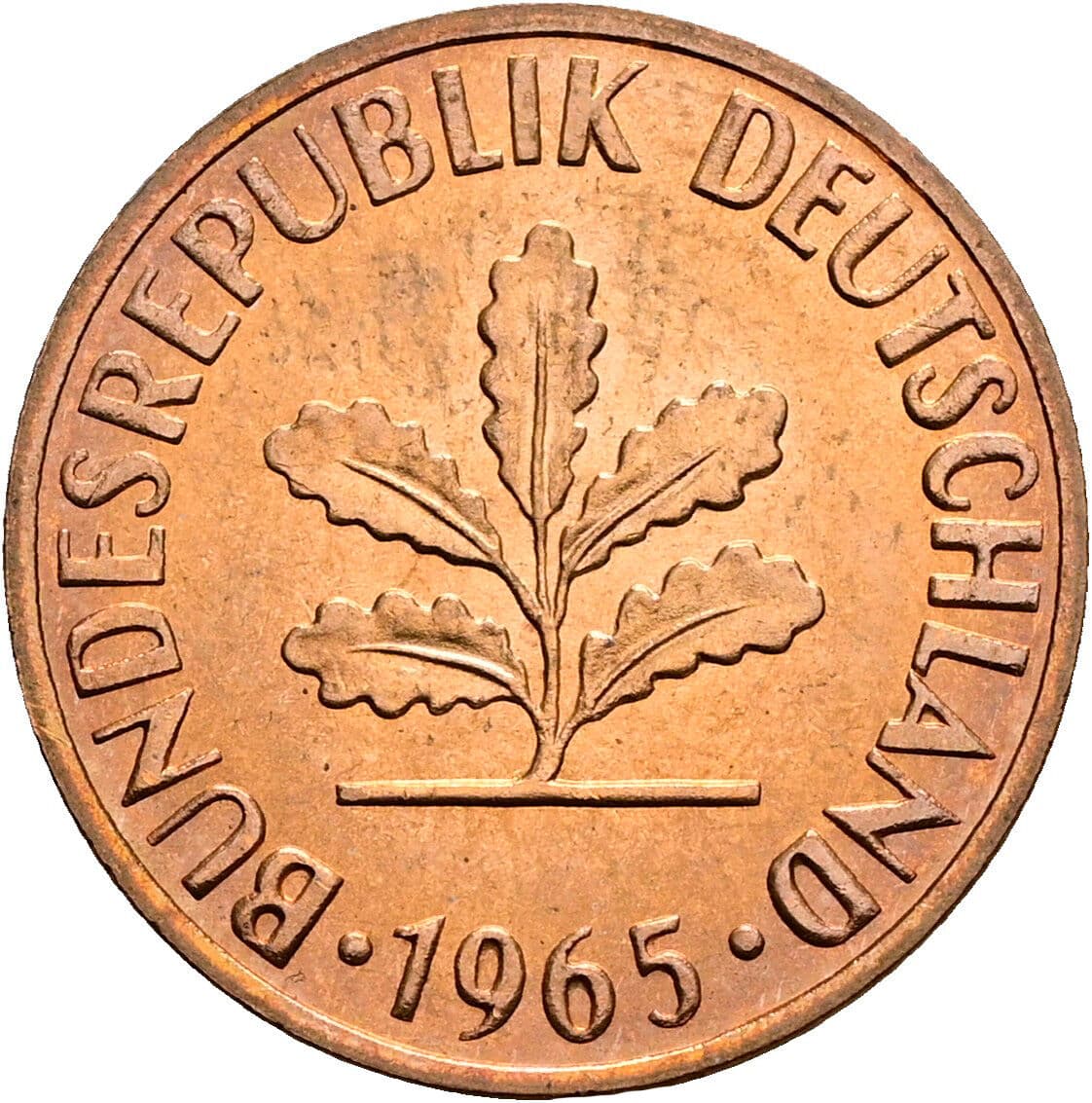 2 Pfennig 1965 G – Rückseite