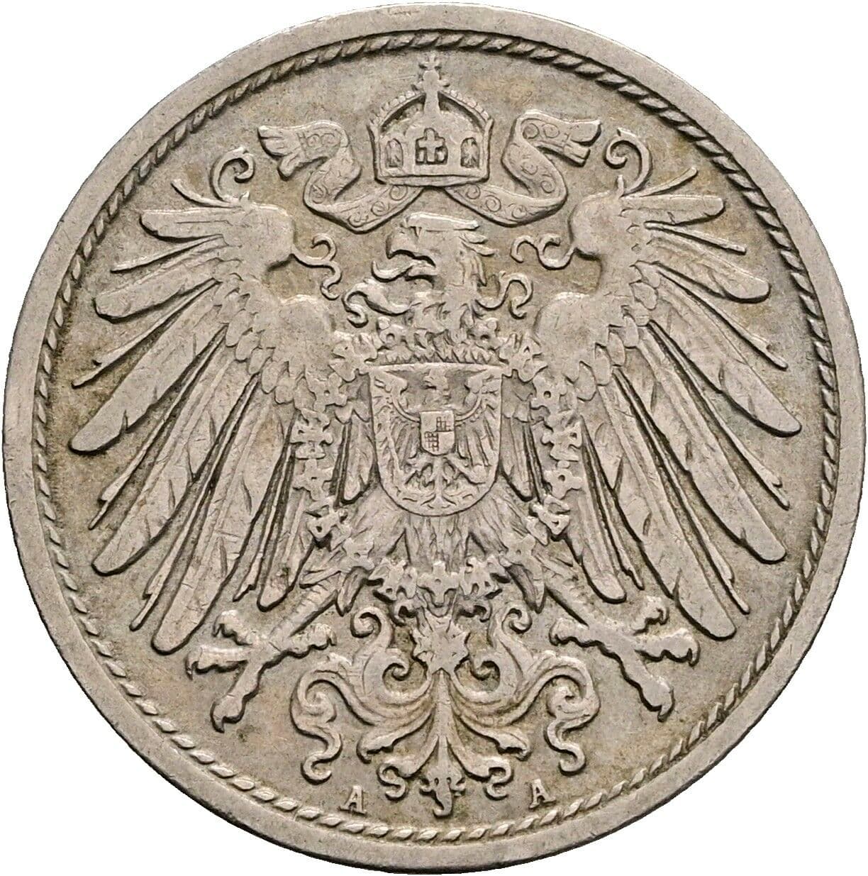 10 Pfennig 1908 A – Rückseite