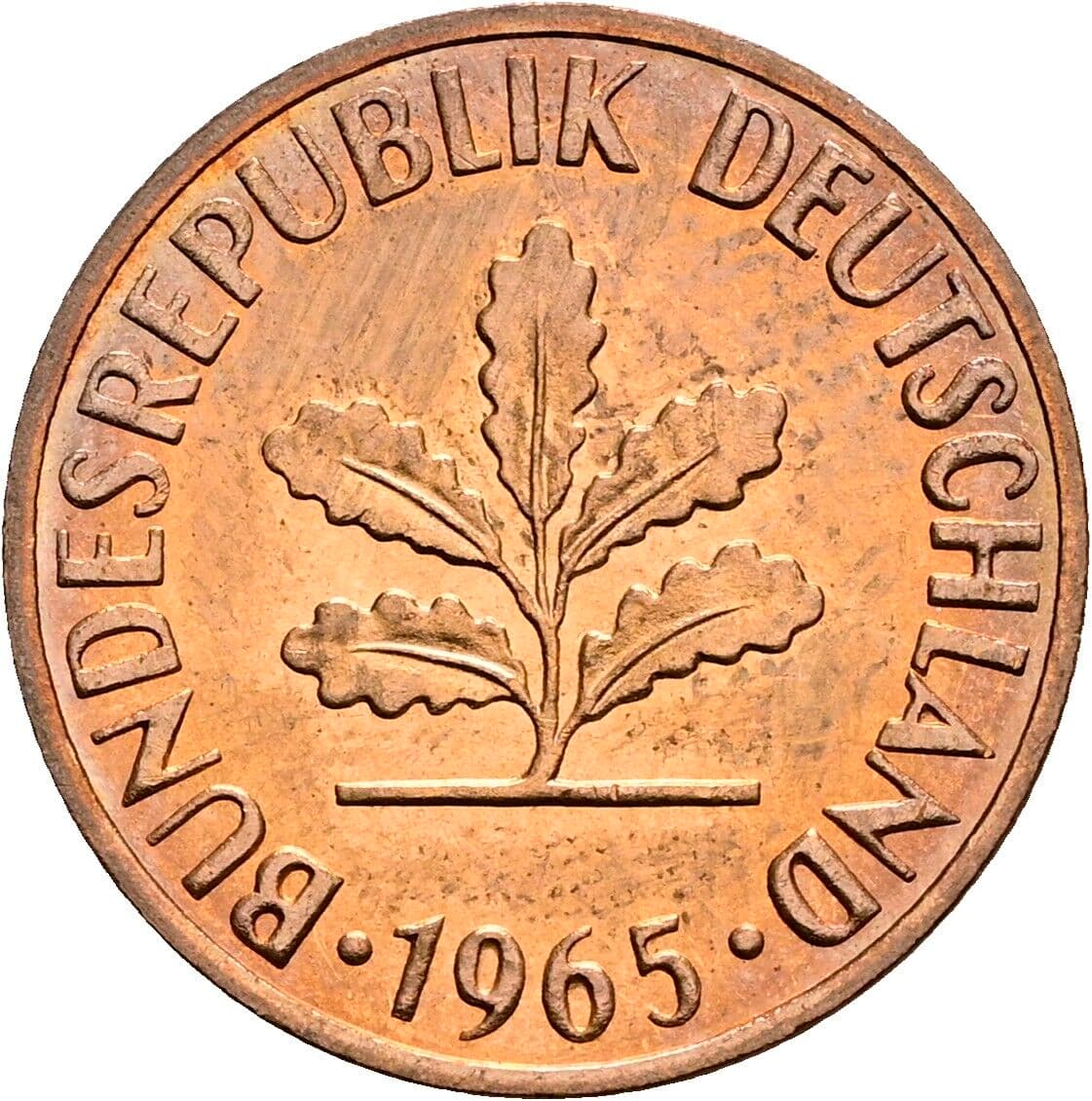 2 Pfennig 1965 G – Rückseite