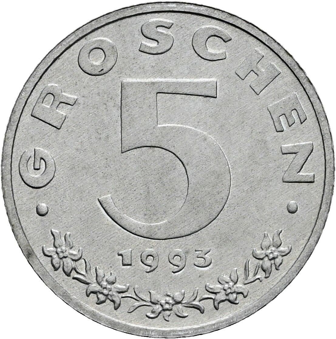5 Groschen 1993, Wien – Vorderseite