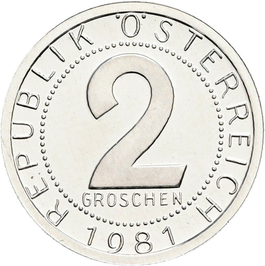 2 Groschen 1981 – Vorderseite