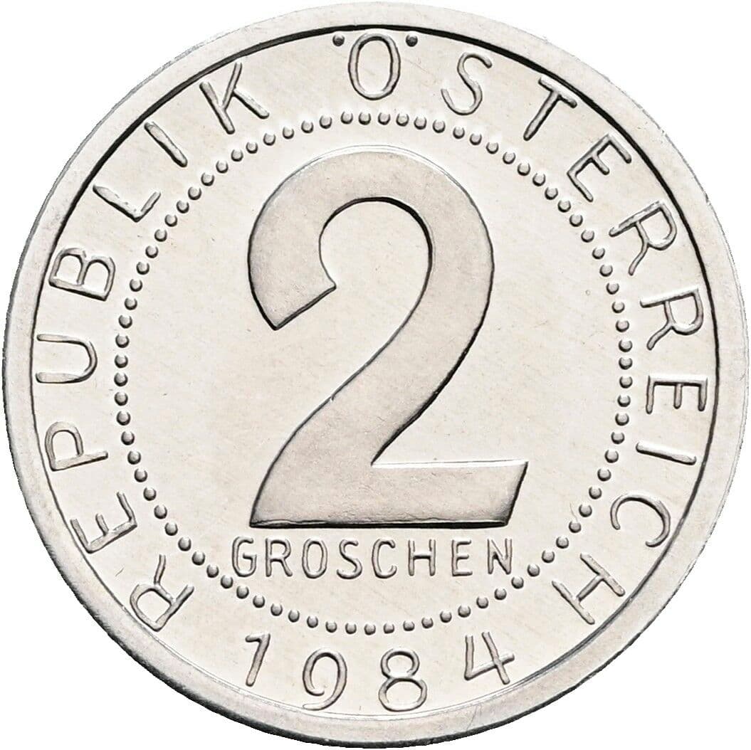 2 Groschen 1984 – Vorderseite