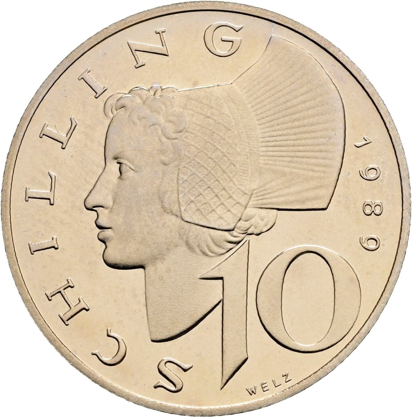 10 Schilling 1989 – Vorderseite