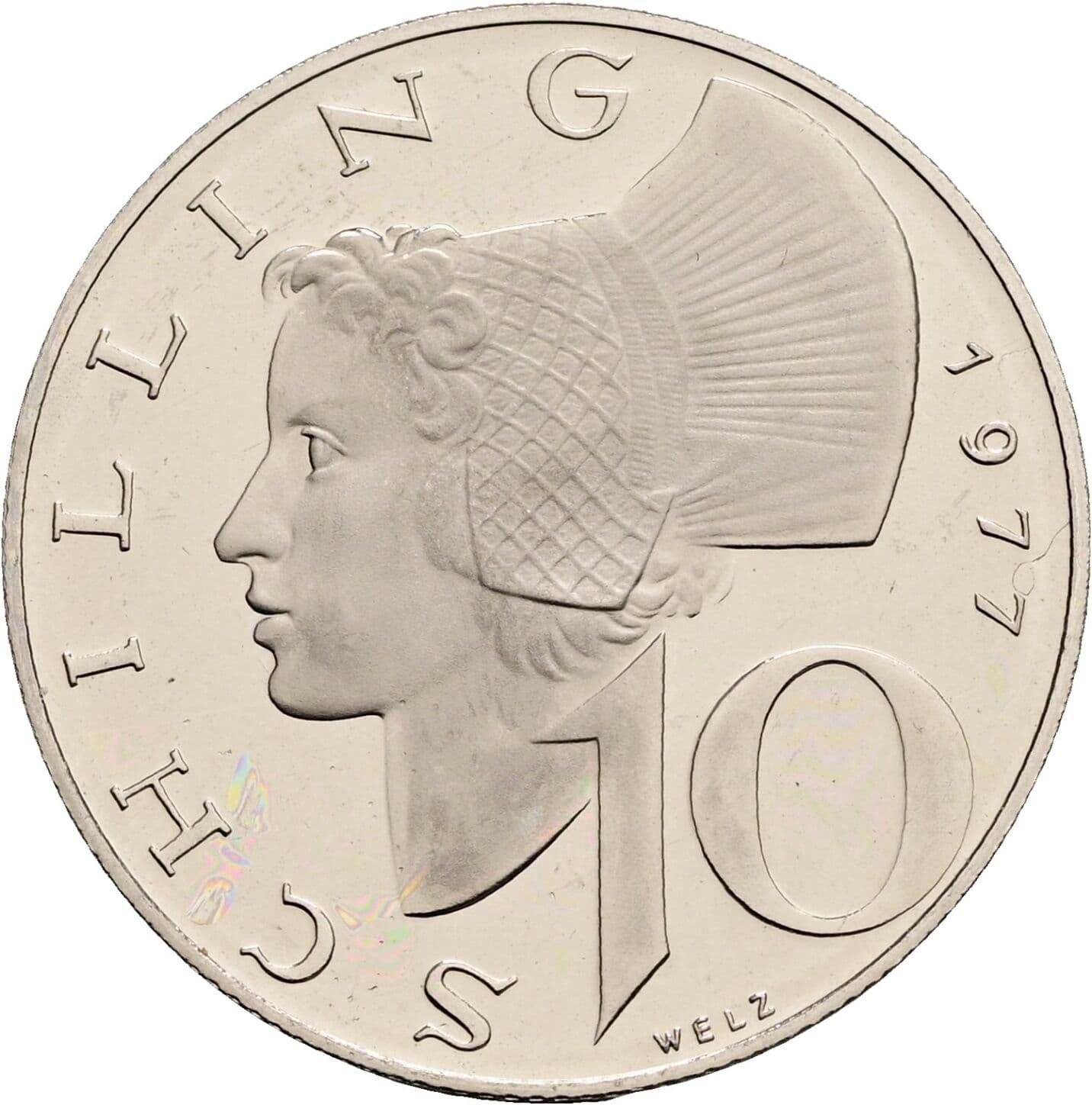 10 Schilling 1977 – Vorderseite