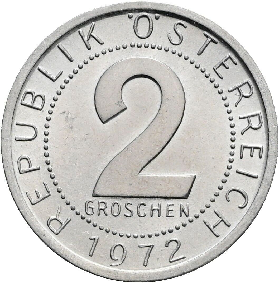 2 Groschen 1972 – Vorderseite
