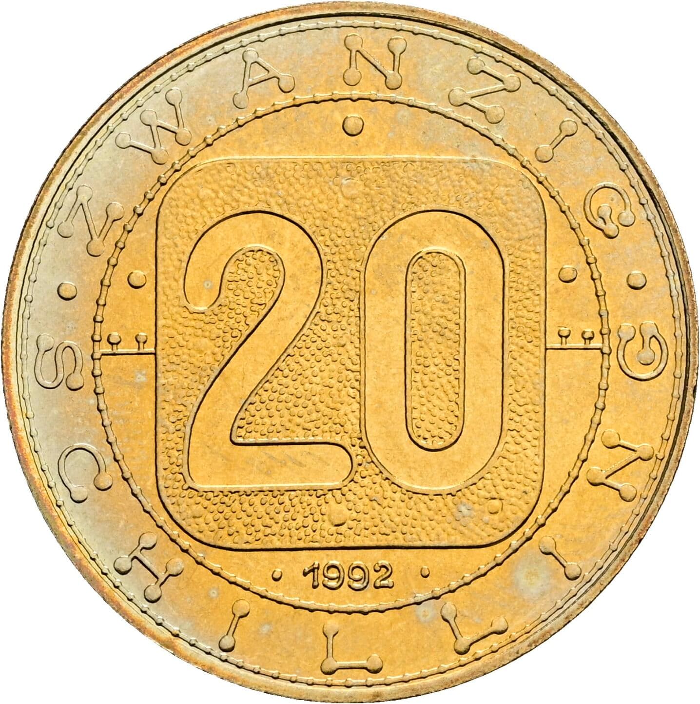 20 Schilling 1992 – Vorderseite