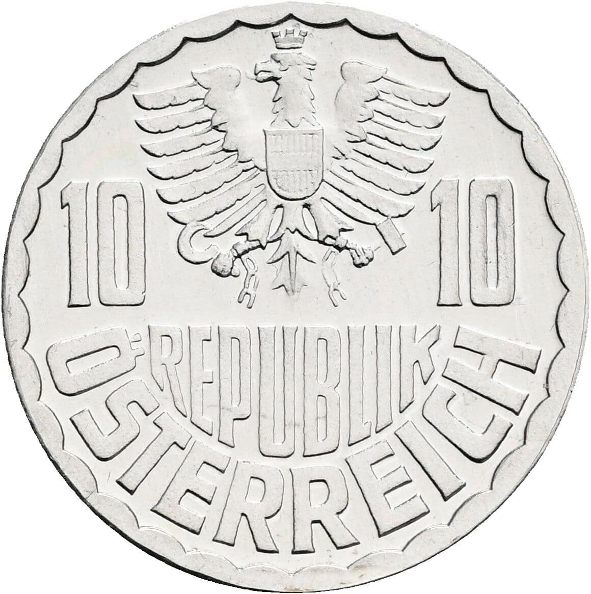 10 Groschen 1975 – Rückseite