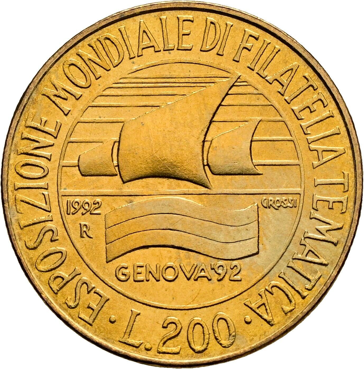 200 Lire 1992 – Rückseite
