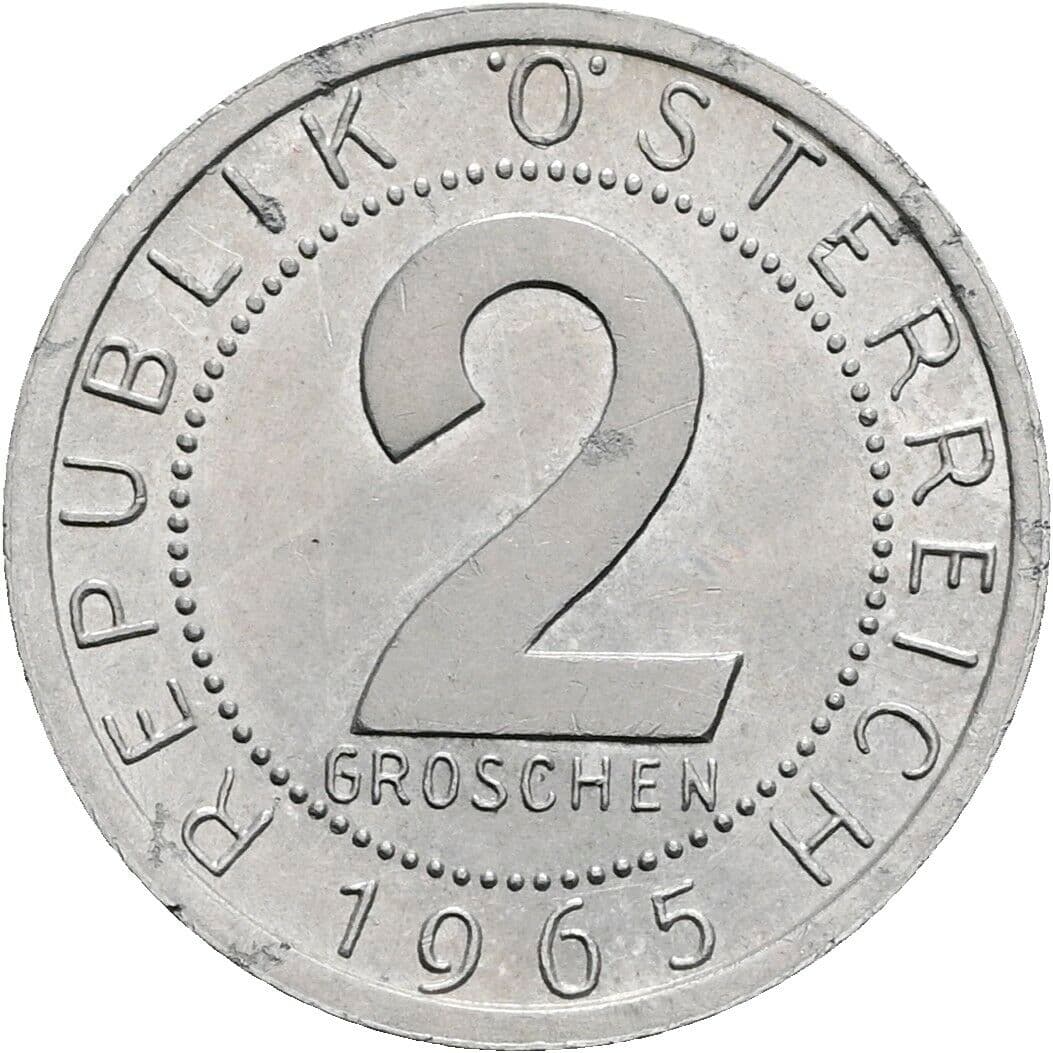 2 Groschen 1965 – Vorderseite
