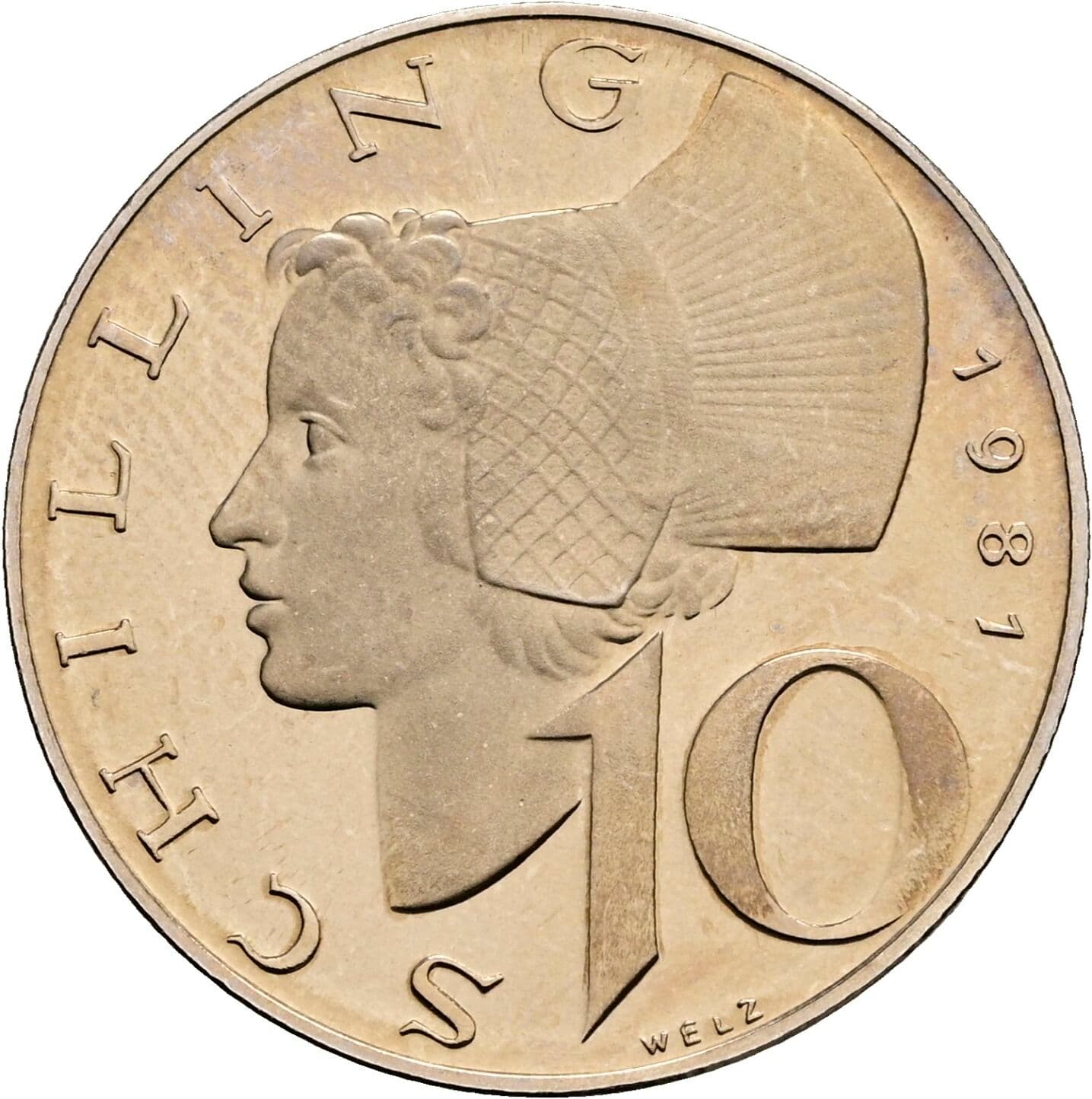 10 Schilling 1981 – Vorderseite